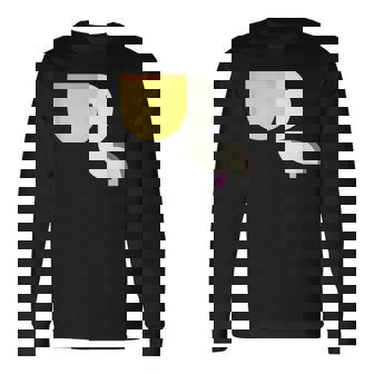 ペリカン アニマル イラスト ミニマル 図案 シンプル ユニセックス ギフト 長袖Tシャツ - Kawaiitshirt