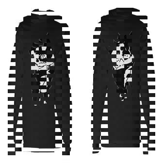 ボストンテリアハグ 長袖Tシャツ - Kawaiitshirt