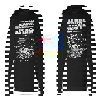 メルボルン オーストラリア お土産 オーストラリア国旗 カンガルーコアラ 長袖Tシャツ - Kawaiitshirt