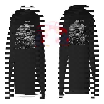 モンスタートラック 幼児用 キッズ レトロ ヴィンテージ モンスタートラック 長袖Tシャツ - Kawaiitshirt