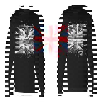 ユニオンジャック インクスタイル アート イギリス国旗 イギリス 国旗 イギリス 長袖Tシャツ - Kawaiitshirt
