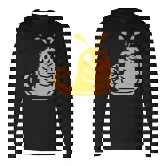 ユーモア ナメクジ 昆虫 かわいい ミニマリスト シンプル ナメクジ 長袖Tシャツ - Kawaiitshirt