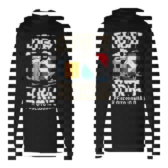 ラグビーとビール だからこそ私はここにいます イタリアのラグビーファン 長袖Tシャツ - Kawaiitshirt