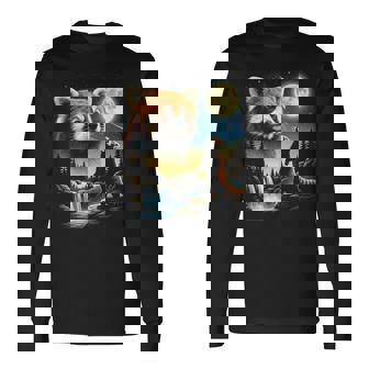 レッサーパンダ ハウリング トゥ ザ ムーン ミーム おもしろ 90年代 レッサーパンダ 長袖Tシャツ - Kawaiitshirt