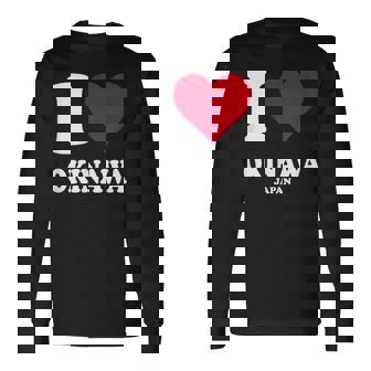 レッドハート I Love 沖縄 長袖Tシャツ - Kawaiitshirt