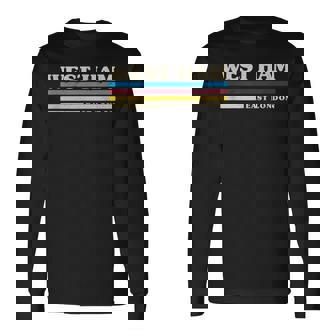 レトロストライプ ウエストハム 長袖Tシャツ - Kawaiitshirt