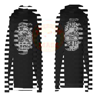 レトロヴィンテージガソリンスタンド アメリカ製 モーターバイクガレージ 長袖Tシャツ - Kawaiitshirt