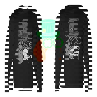 レプラコーン ビーグル シャムロックグラス セントパトリックスデー 犬の贈り物 長袖Tシャツ - Kawaiitshirt