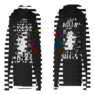 ロッククライミングホールズ クライマー キュート I Love ボルダリングと猫 長袖Tシャツ - Kawaiitshirt