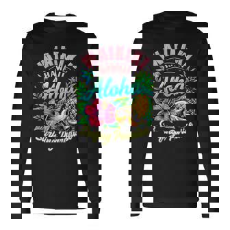 ワイキキ ハワイ アロハ サーフィン パラダイス ハイビスカス パイナップル 長袖Tシャツ - Kawaiitshirt