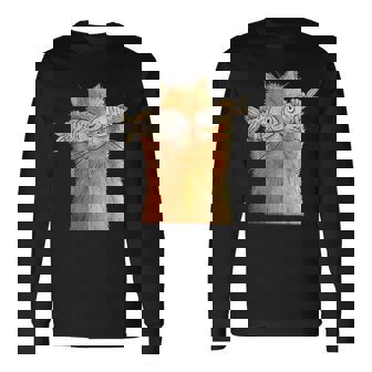 ヴィンテージ かわいい 面白い 猫 2匹の魚が目についた 恋人 気まぐれな 長袖Tシャツ - Kawaiitshirt