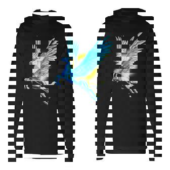 ヴィンテージ ペガサス 神話 ギリシャ空飛ぶ馬 神話 長袖Tシャツ - Kawaiitshirt