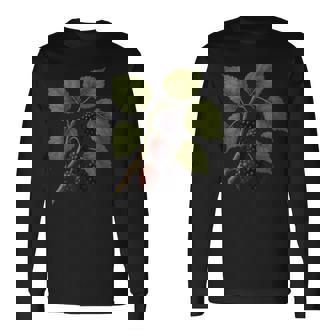 ヴィンテージ ボタニカル 桑 自然 フルーツ アートプリント 長袖Tシャツ - Kawaiitshirt