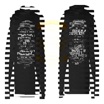 ヴィンテージ40歳の誕生日レジェンドは1986年2月に誕生しました。 長袖Tシャツ - Kawaiitshirt