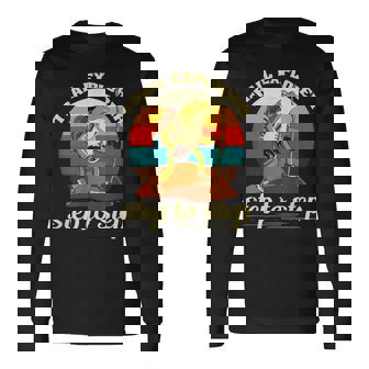 一歩ずつ、面白いカエルのハイキング山 長袖Tシャツ - Kawaiitshirt