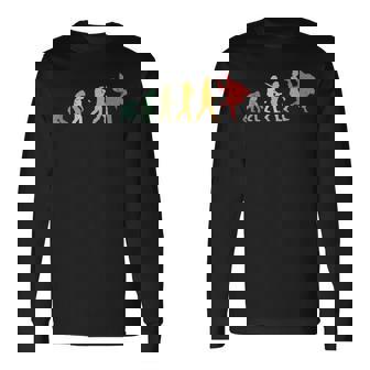 人類の進化 エボリューション 道場 柔道好き 趣味 古武道 柔道家 柔道部 レトロ おもしろ 柔道 長袖Tシャツ - Kawaiitshirt