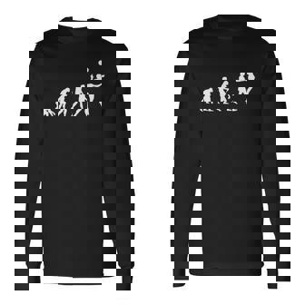 人類の進化 バレーボール バレーボール好き 趣味 おもしろ バレーボール部 ビーチバレー バレー好き 長袖Tシャツ - Kawaiitshirt