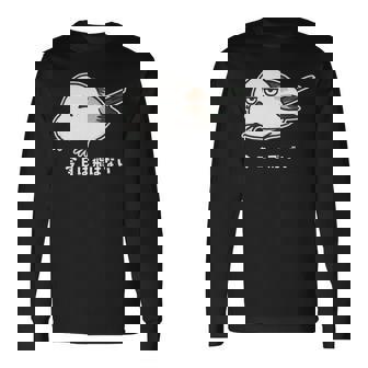 今日は飛ばない やる気ゼロなシマエナガ イラスト 長袖tシャツ 長袖Tシャツ - Kawaiitshirt