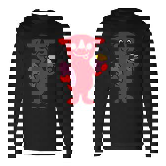 千葉県ご当地キャラとさつまいも 長袖Tシャツ - Kawaiitshirt