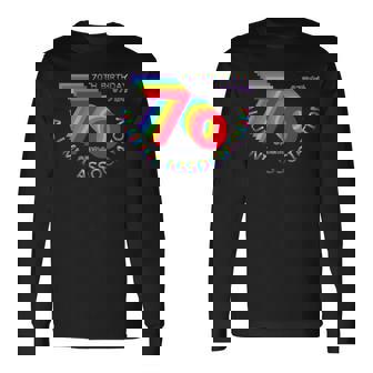 古希 同窓会 70歳 アラ古希 70歳誕生日 古希祝い 長寿 七色 70古希の集まり レインボーカラー 虹色 長袖tシャツ 長袖Tシャツ - Kawaiitshirt