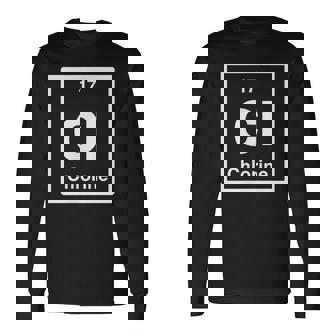 塩素 Cl 元素周期表 サイエンスギフト 長袖Tシャツ - Kawaiitshirt