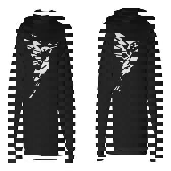 小さなシンプルなミニマリストかわいいハチドリ鳥ハチドリ 長袖Tシャツ - Kawaiitshirt