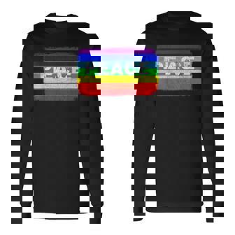 平和 シンボル 国旗 色 戦争反対 虹 Peace No Warintage 長袖Tシャツ - Kawaiitshirt