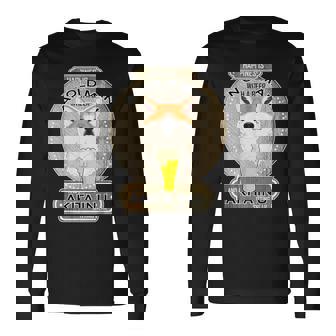 幸せはビールを持つ老人にあり 秋田犬 長袖Tシャツ - Kawaiitshirt