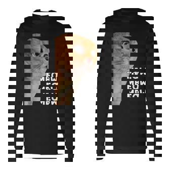 愚かなおしゃべり猫のミームニャーニャーニャー。 長袖Tシャツ - Kawaiitshirt