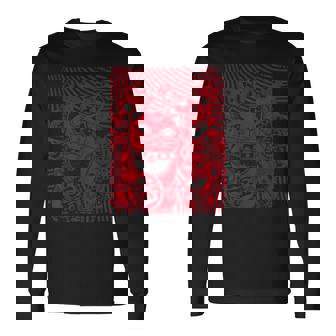 招き猫カワイイラッキーキャット日本のレトロなヴィンテージスタイル 長袖Tシャツ - Kawaiitshirt