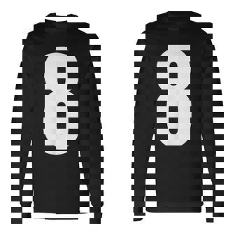 数字 8 数字 8 プレーン 白 数字 長袖Tシャツ - Kawaiitshirt