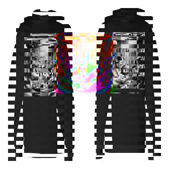 敵対的 アンチフェイシャル認識 カモフラージュ インビジビリティ 長袖Tシャツ - Kawaiitshirt