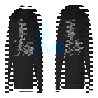 旅への冒険心を抱くシルエットデザイン 世界を巡る旅人たち 長袖Tシャツ - Kawaiitshirt