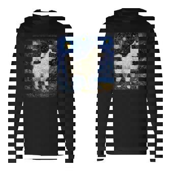 星月夜の犬 ヴァン・ゴッホ サモエド 長袖Tシャツ - Kawaiitshirt