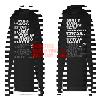 月曜 火曜 水曜 木曜 練習 予選 レース 長袖Tシャツ - Kawaiitshirt