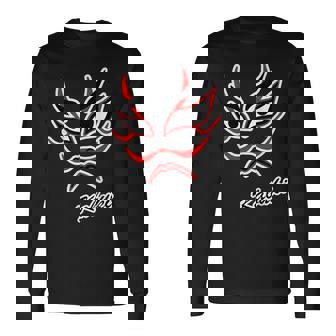 歌舞伎 カブキ Kabuki【顔】日本 文化 和柄 面白い 長袖Tシャツ - Kawaiitshirt