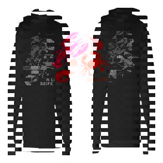 海洋生物、ロブスター、カニ、エビ、カミ、海洋、シーフード 長袖Tシャツ - Kawaiitshirt