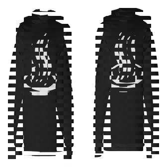 温泉マーク・白 ホワイト（アイラブ 温泉／お風呂 大好き）銭湯 サウナ 記号 お土産 旅行 面白 長袖Tシャツ - Kawaiitshirt