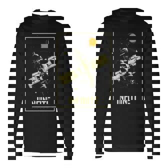 無限宇宙ステーション 衛星 宇宙 ヴィンテージ レトロ コスモス Infinitepacetationtar 長袖Tシャツ - Kawaiitshirt