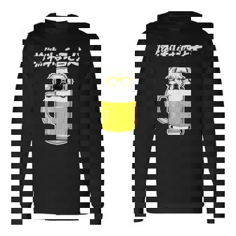 燃料は酒 ペキニーズ グッズ 犬好き おもしろ 面白い ネタ 笑える 飲み会 長袖Tシャツ - Kawaiitshirt