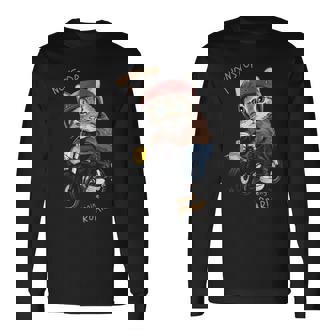 猫 バイク オートバイ おもしろ ねこ ライダース バイカー 面白い ネコ 長袖tシャツ 長袖Tシャツ - Kawaiitshirt