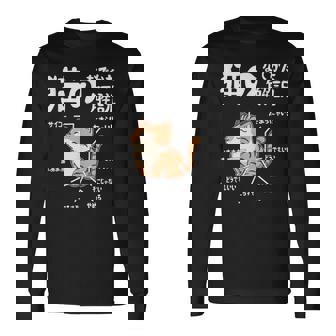 猫のなでかた解説 おもしろ 猫好き アイデア ギフト サプライズ にゃんこ おもしろ 長袖Tシャツ - Kawaiitshirt