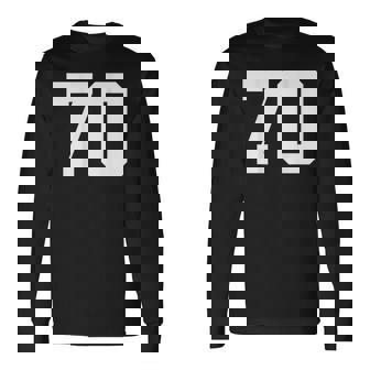 番号70 背面 スポーツチームジャージ番号 長袖Tシャツ - Kawaiitshirt