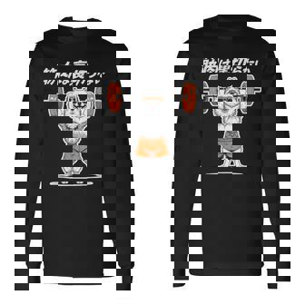 筋肉は裏切らない ポメラニアン グッズ 犬 おもしろ 面白い ネタ 筋トレ 長袖Tシャツ - Kawaiitshirt