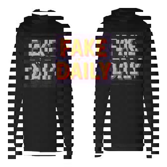 素晴らしいフェイクイットデイリーステートメントエンブレム。 長袖Tシャツ - Kawaiitshirt