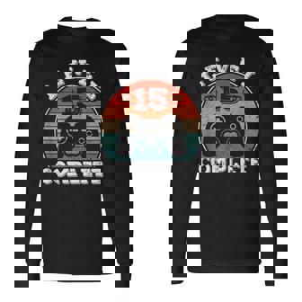 結婚15周年記念 15年目の結婚記念日 結婚15年目 Level 15 Complete 長袖Tシャツ - Kawaiitshirt