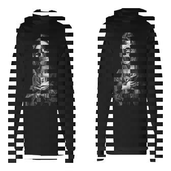 聖なる聖母マリア 神の母 不気味な思い出 森の頭蓋骨 長袖Tシャツ - Kawaiitshirt