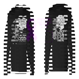 膵臓がん啓発 ハートトゥハート パープルリボン 長袖Tシャツ - Kawaiitshirt