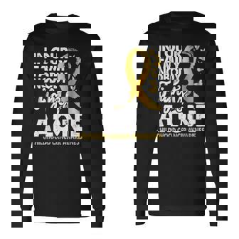 誰も一人で戦わない 小児がん啓発ゴールドリボン 長袖Tシャツ - Kawaiitshirt