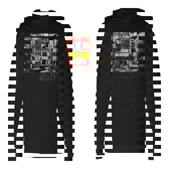 鉄道市場メークロン ヴィンテージ タイ レトロな列車 長袖Tシャツ - Kawaiitshirt